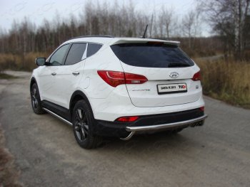 Защита задняя (центральная нержавейка 60,3 мм) ТСС Тюнинг Hyundai Santa Fe 3 DM рестайлинг (2015-2019)