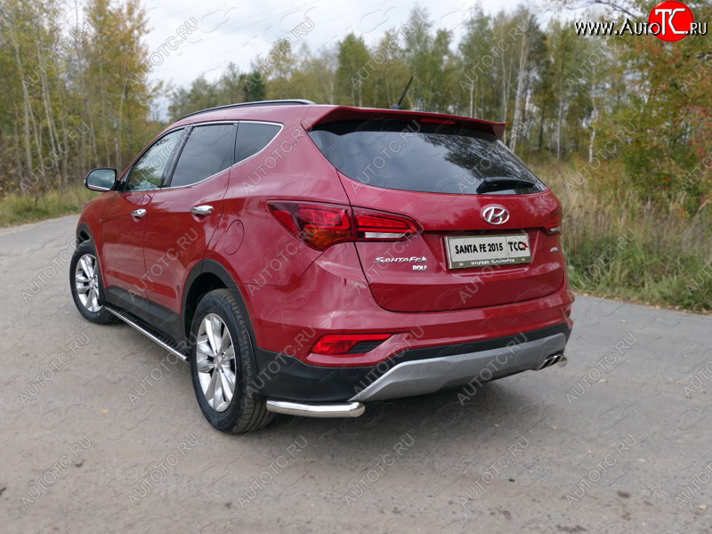 17 999 р. Защита заднего бампера (Premium, уголки, d60,3 мм) TCC  Hyundai Santa Fe  3 DM (2015-2019) рестайлинг  с доставкой в г. Санкт‑Петербург