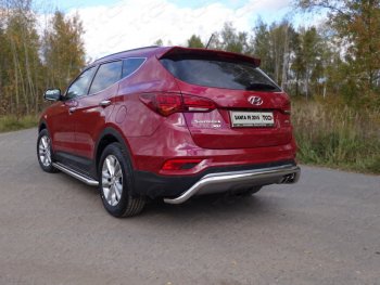 Защита задняя (нержавейка 60,3 мм) ТСС Тюнинг Hyundai Santa Fe 3 DM рестайлинг (2015-2019)