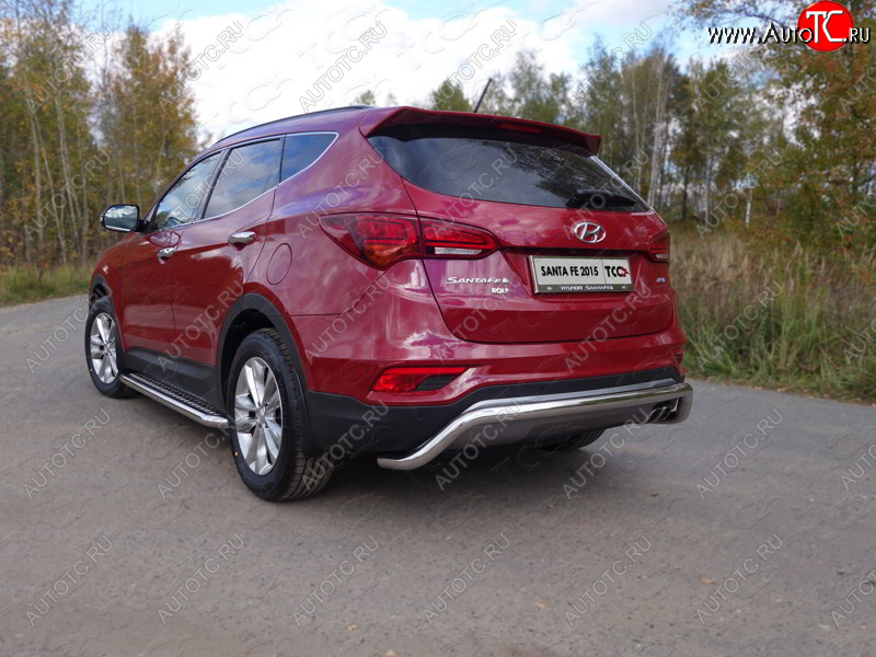 23 999 р. Защита задняя (нержавейка 60,3 мм) ТСС Тюнинг  Hyundai Santa Fe  3 DM (2015-2019) рестайлинг  с доставкой в г. Санкт‑Петербург