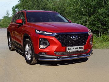 17 999 р. Защита переднего бампера нижняя d60,3 мм ТСС Тюнинг Hyundai Santa Fe TM дорестайлинг (2018-2021) (нержавейка)  с доставкой в г. Санкт‑Петербург. Увеличить фотографию 1