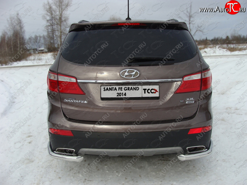 17 999 р. Защита заднего бампера (уголки, d60,3 мм) TCC  Hyundai Grand Santa Fe  1 DM (2013-2016) дорестайлинг  с доставкой в г. Санкт‑Петербург