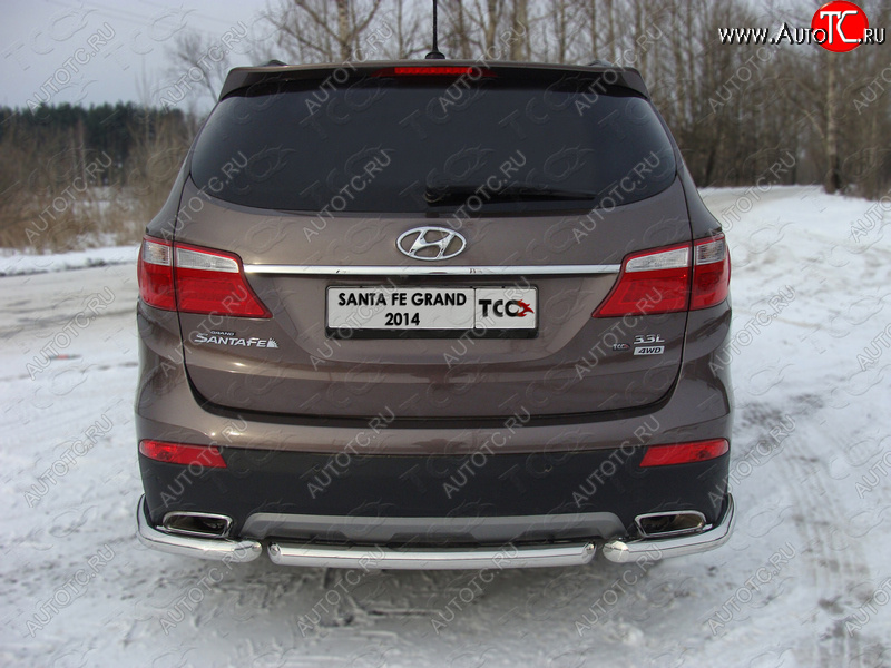 11 999 р. Защита задняя (нержавейка 60,3 мм) ТСС Тюнинг  Hyundai Santa Fe  3 DM (2012-2016) дорестайлинг  с доставкой в г. Санкт‑Петербург