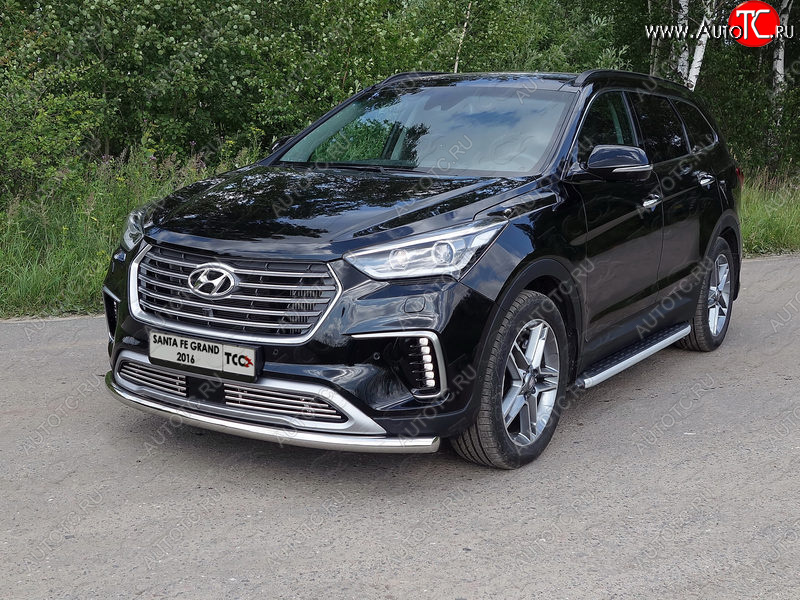 14 999 р. Защита переднего бампера нижняя d60,3 мм ТСС Тюнинг  Hyundai Grand Santa Fe  1 DM (2016-2018) (нержавейка)  с доставкой в г. Санкт‑Петербург