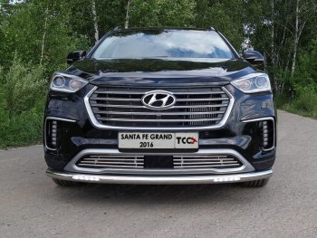 34 649 р. Защита переднего бампера нижняя с ДХО 60,3 мм ТСС Тюнинг Hyundai Grand Santa Fe 1 DM рестайлинг (2016-2018) (нержавейка)  с доставкой в г. Санкт‑Петербург. Увеличить фотографию 1