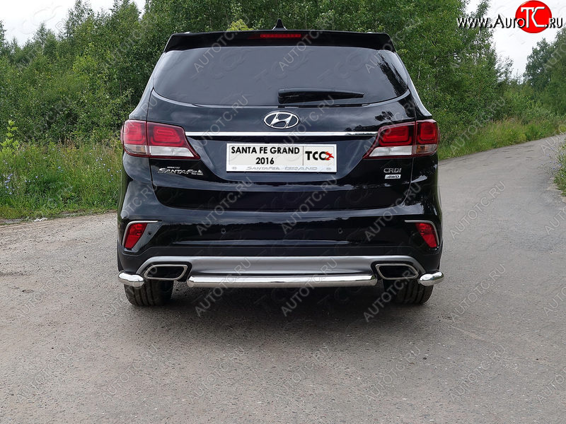 11 999 р. Защита задняя (центральная 60,3 мм) ТСС Тюнинг  Hyundai Santa Fe  3 DM (2015-2019) рестайлинг (центральная)  с доставкой в г. Санкт‑Петербург