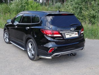 17 999 р. Защита заднего бампера (уголки, d60,3 мм) TCC  Hyundai Santa Fe  3 DM (2015-2019) рестайлинг  с доставкой в г. Санкт‑Петербург. Увеличить фотографию 1