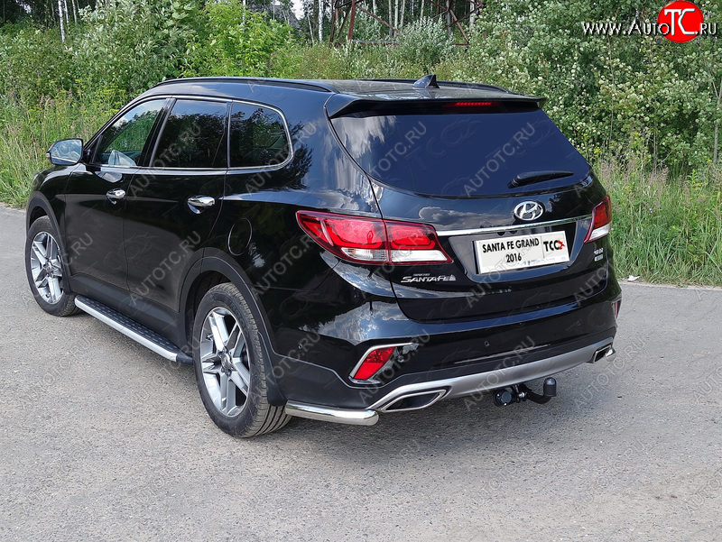 17 649 р. Защита заднего бампера (уголки, d60,3 мм) TCC  Hyundai Santa Fe  DM (2015-2019) рестайлинг  с доставкой в г. Санкт‑Петербург