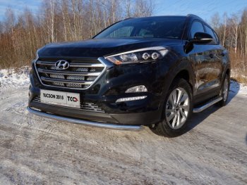 17 999 р. Защита переднего бампера нижняя d60,3 мм ТСС Тюнинг  Hyundai Tucson  3 TL (2015-2018) (нержавейка)  с доставкой в г. Санкт‑Петербург. Увеличить фотографию 1