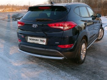 16 549 р. Защита задняя (нержавейка 60,3 мм) ТСС Тюнинг  Hyundai Tucson  3 TL (2015-2018) дорестайлинг  с доставкой в г. Санкт‑Петербург. Увеличить фотографию 1