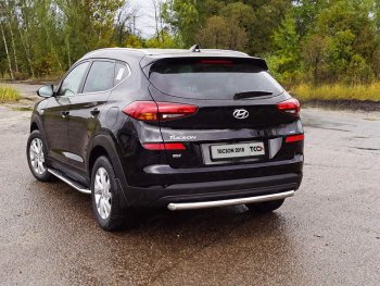 16 549 р. Защита задняя (нержавейка 60,3 мм) ТСС Тюнинг  Hyundai Tucson  3 TL (2018-2021) рестайлинг  с доставкой в г. Санкт‑Петербург. Увеличить фотографию 1