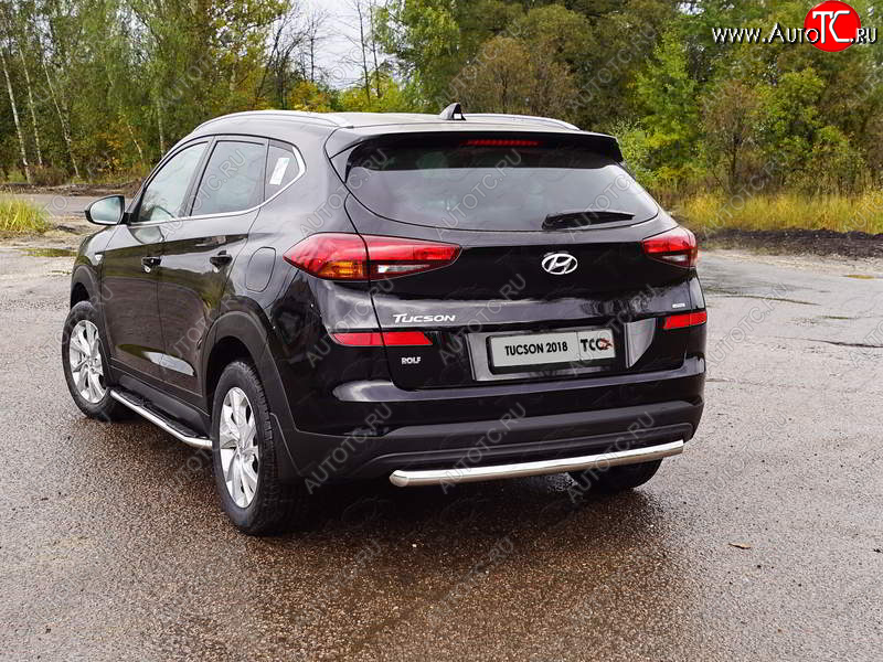 16 549 р. Защита задняя (нержавейка 60,3 мм) ТСС Тюнинг Hyundai Tucson TL рестайлинг (2018-2021)  с доставкой в г. Санкт‑Петербург