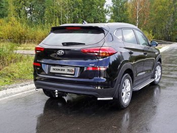 Защита заднего бампера (уголки, d42,4 мм) TCC Hyundai (Хюндаи) Tucson (Туссон)  3 TL (2018-2021) 3 TL рестайлинг