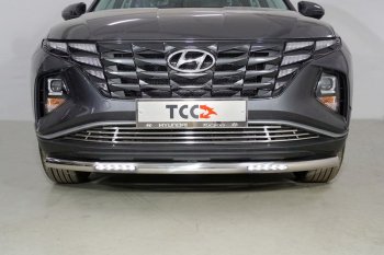 37 999 р. Защита переднего бампера нижняя с ДХО 60,3 мм ТСС Тюнинг Hyundai Tucson NX4 (2020-2022) (нержавейка)  с доставкой в г. Санкт‑Петербург. Увеличить фотографию 1