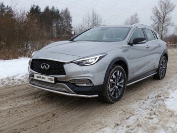 Защита порогов труба d42,4 мм ТСС Тюнинг INFINITI (Инфинити) QX30 (КуХ30) (2016-2020)  (серые)