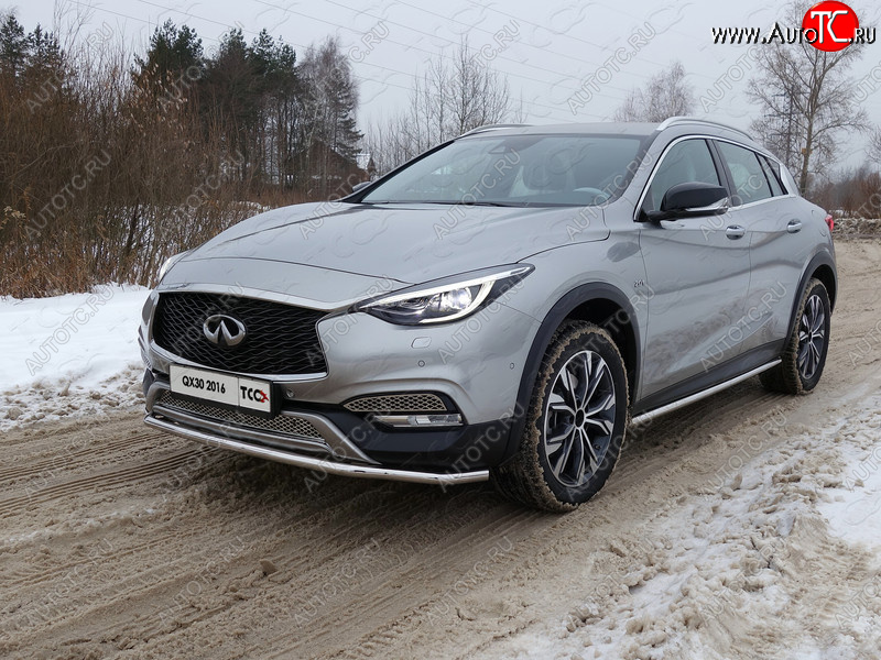 19 999 р. Защита порогов труба d42,4 мм ТСС Тюнинг  INFINITI QX30  H15E (2016-2020) (серые)  с доставкой в г. Санкт‑Петербург