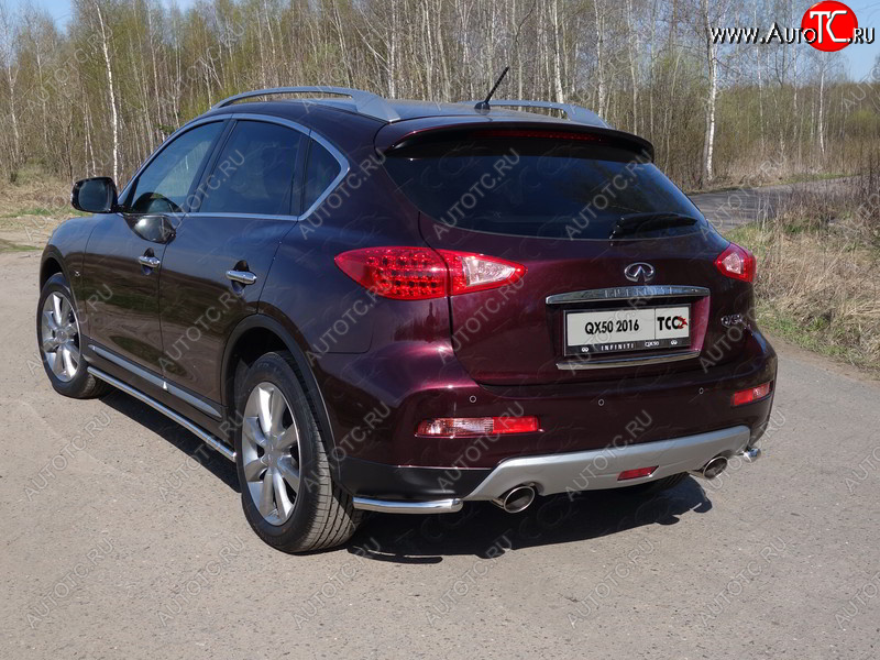 13 399 р. Защита заднего бампера (уголки, d42,4 мм) TCC  INFINITI Qx50 (2016-2018)  с доставкой в г. Санкт‑Петербург