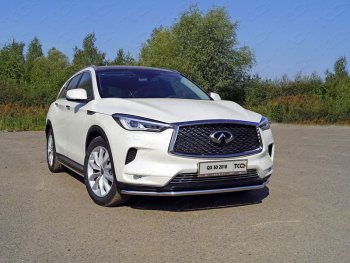 19 549 р. Защита переднего бампера нижняя d42,4 мм ТСС Тюнинг  INFINITI Qx50 (2018-2024) (нержавейка)  с доставкой в г. Санкт‑Петербург. Увеличить фотографию 1