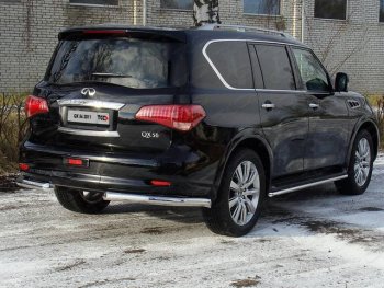 29 999 р. Защита задняя (уголки, нержавейка 76,1 мм) ТСС Тюнинг INFINITI QX56 Z62 (2010-2013)  с доставкой в г. Санкт‑Петербург. Увеличить фотографию 1