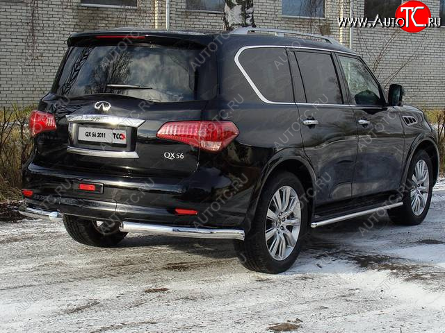 29 999 р. Защита задняя (уголки, нержавейка 76,1 мм) ТСС Тюнинг INFINITI QX56 Z62 (2010-2013)  с доставкой в г. Санкт‑Петербург