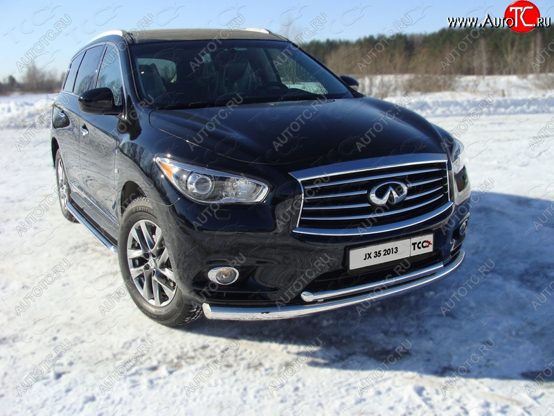 26 699 р. Защита переднего бампера нижняя d76,1*50,8 мм ТСС Тюнинг INFINITI QX60 L50 дорестайлинг (2013-2016) (нержавейка)  с доставкой в г. Санкт‑Петербург