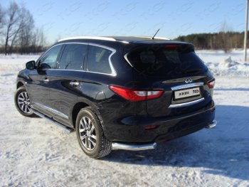 23 999 р. Защита задняя (уголки, нержавейка 76,1 мм) ТСС Тюнинг  INFINITI QX60 (2013-2016) L50 дорестайлинг  с доставкой в г. Санкт‑Петербург. Увеличить фотографию 1