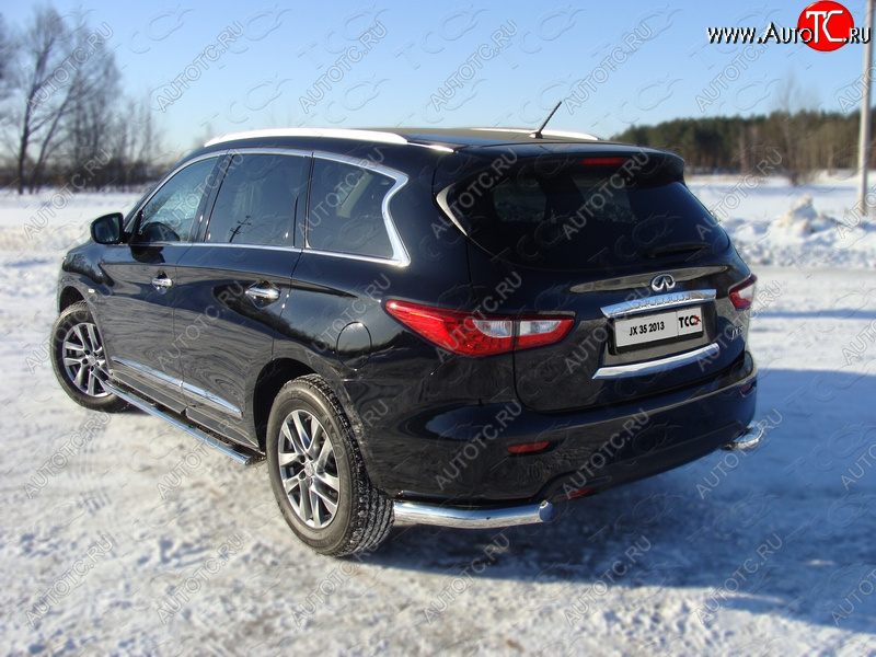 23 999 р. Защита задняя (уголки, нержавейка 76,1 мм) ТСС Тюнинг  INFINITI QX60 (2013-2016) L50 дорестайлинг  с доставкой в г. Санкт‑Петербург