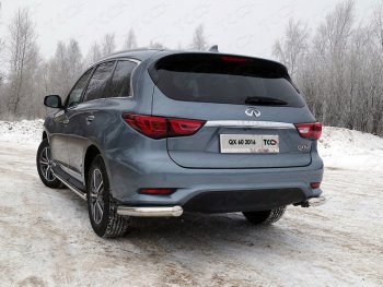 23 999 р. Защита задняя (уголки, нержавейка 76,1 мм) ТСС Тюнинг INFINITI QX60 L50 рестайлинг (2016-2021)  с доставкой в г. Санкт‑Петербург. Увеличить фотографию 1