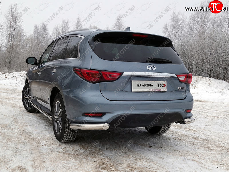 23 999 р. Защита задняя (уголки, нержавейка 76,1 мм) ТСС Тюнинг  INFINITI QX60 (2016-2021) L50 рестайлинг  с доставкой в г. Санкт‑Петербург