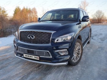 Защита переднего бампера нижняя d76,1 мм ТСС Тюнинг INFINITI QX80 (2014-2018)  (нержавейка)