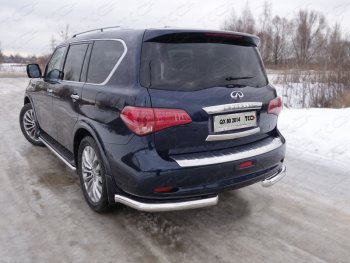 29 999 р. Защита задняя (уголки, нержавейка 76,1 мм) ТСС Тюнинг  INFINITI QX80 (2014-2018)  с доставкой в г. Санкт‑Петербург. Увеличить фотографию 1