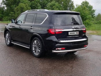 23 999 р. Защита задняя (нержавейка 76,1 мм) ТСС Тюнинг  INFINITI QX80 (2018-2024)  с доставкой в г. Санкт‑Петербург. Увеличить фотографию 1