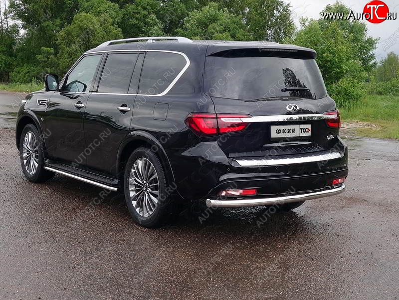 23 999 р. Защита задняя (нержавейка 76,1 мм) ТСС Тюнинг  INFINITI QX80 (2018-2024)  с доставкой в г. Санкт‑Петербург