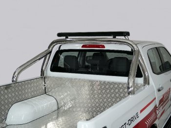Защита кузова (для кузова) d 76,1 мм со светодиодной фарой ТСС Тюнинг Isuzu (Исузу) D-Max (Д)  RG DoubleCab (2019-2024) RG DoubleCab дорестайлинг