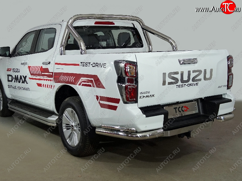 29 999 р. Защита заднего бампера (3.0D, уголки двойные, d76.1/42.4 мм) TCC  Isuzu D-Max ( RT85,TFR SingleCab,  RG DoubleCab) (2015-2024) рестайлинг, дорестайлинг  с доставкой в г. Санкт‑Петербург