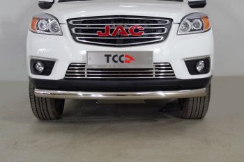 20 999 р. Защита переднего бампера нижняя d76,1 мм ТСС Тюнинг  JAC T6 (2018-2024) пикап (нержавейка)  с доставкой в г. Санкт‑Петербург. Увеличить фотографию 1