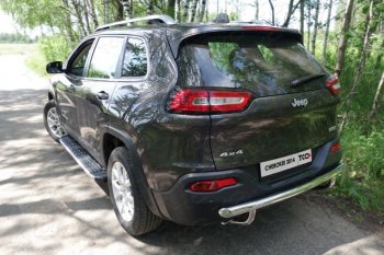 Защита задняя (центральная нержавейка 60,3*42,4 мм) ТСС Тюнинг Jeep Cherokee KL дорестайлинг (2014-2017)