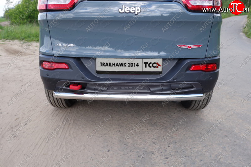 16 549 р. Защита задняя (нержавейка 60,3 мм) ТСС Тюнинг  Jeep Cherokee  Trailhawk (2014-2024)  с доставкой в г. Санкт‑Петербург