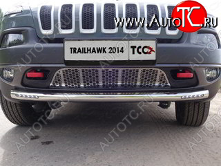 37 649 р. Защита переднего бампера (Trailhawk, 60,3 мм ДХО) ТСС Тюнинг   (нержавейка)  с доставкой в г. Санкт‑Петербург