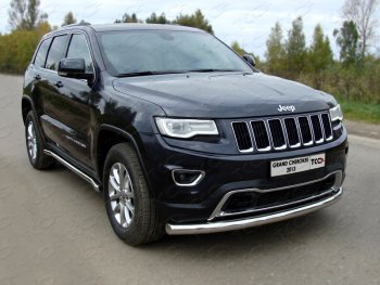 Защита переднего бампера нижняя d76,1 мм ТСС Тюнинг Jeep Grand Cherokee WK2 1-ый рестайлинг (2013-2018)  (нержавейка)