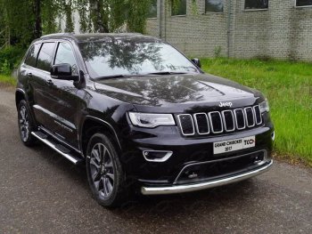 22 599 р. Защита переднего бампера нижняя d76,1 мм ТСС Тюнинг Jeep Grand Cherokee WK2 2-ой рестайлинг (2017-2022) (нержавейка)  с доставкой в г. Санкт‑Петербург. Увеличить фотографию 1