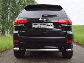 Защита задняя (центральная нержавейка 60,3 мм) ТСС Тюнинг Jeep Grand Cherokee WK2 1-ый рестайлинг (2013-2018)