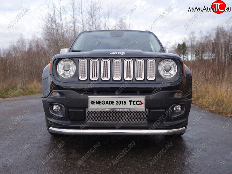 19 549 р. Защита переднего бампера нижняя d60,3 мм ТСС Тюнинг Jeep Renegade (2015-2024) (нержавейка)  с доставкой в г. Санкт‑Петербург