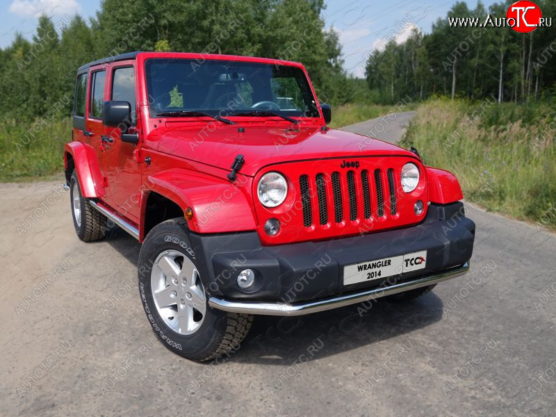 20 999 р. Защита переднего бампера нижняя d76,1 мм ТСС Тюнинг Jeep Wrangler JK (2007-2018) (нержавейка)  с доставкой в г. Санкт‑Петербург