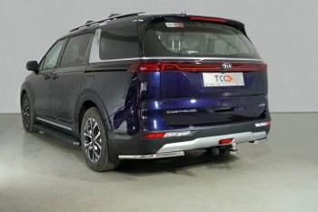 16 399 р. Защита заднего бампера (2WD V-2,2D, уголки, d42,4 мм) TCC  KIA Carnival  KA4 (2020-2023) минивэн дорестайлинг  с доставкой в г. Санкт‑Петербург. Увеличить фотографию 1