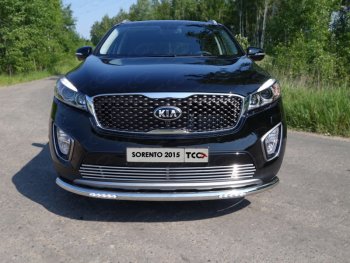 35 999 р. Защита переднего бампера нижняя с ДХО 60,3 мм ТСС Тюнинг KIA Sorento UM/Prime дорестайлинг (2014-2018) (нержавейка)  с доставкой в г. Санкт‑Петербург. Увеличить фотографию 1