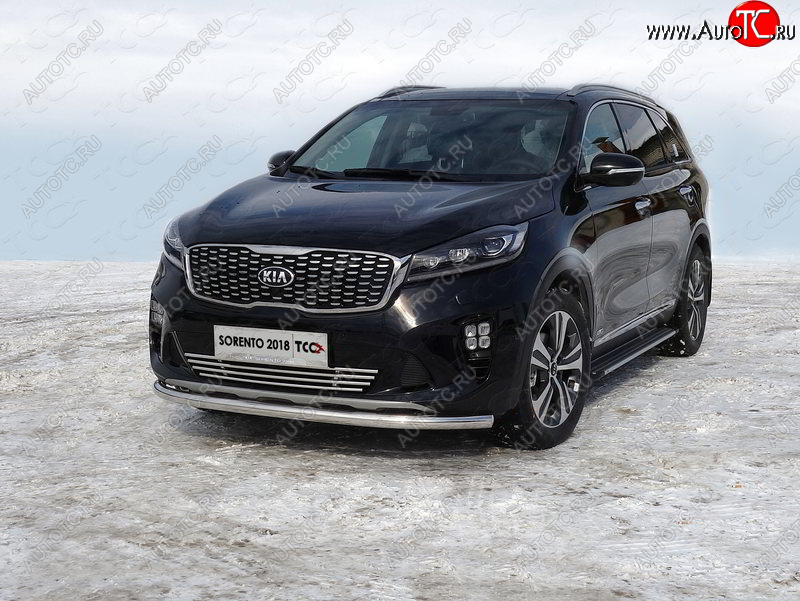 17 999 р. Защита переднего бампера нижняя d60,3 мм ТСС Тюнинг  KIA Sorento  UM/Prime (2018-2020) (нержавейка)  с доставкой в г. Санкт‑Петербург