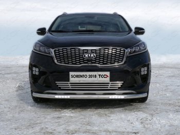 34 649 р. Защита переднего бампера нижняя с ДХО 60,3 мм ТСС Тюнинг  KIA Sorento  UM/Prime (2018-2020) рестайлинг (нержавейка)  с доставкой в г. Санкт‑Петербург. Увеличить фотографию 1