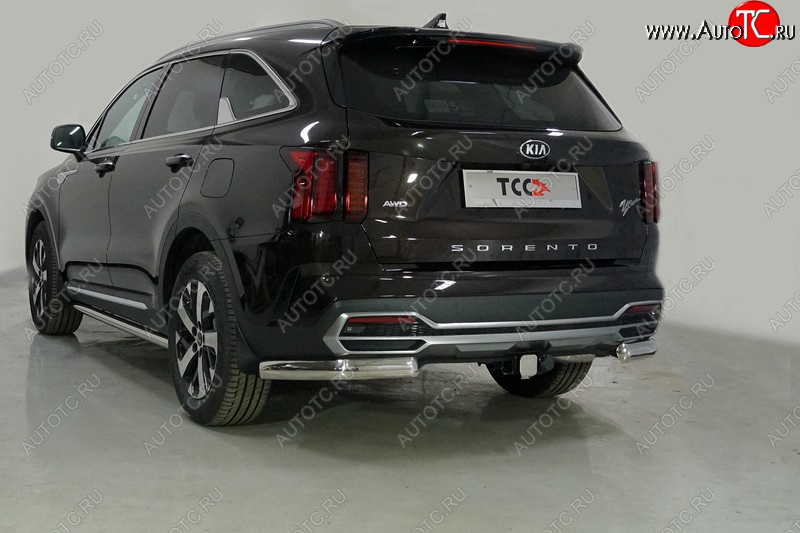 23 899 р. Защита задняя (уголки овальные, 75х42 мм) ТСС Тюнинг  KIA Sorento  MQ4 (2020-2022) (уголки овальные)  с доставкой в г. Санкт‑Петербург