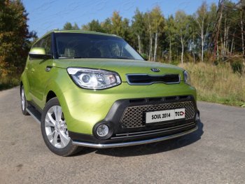 17 999 р. Защита переднего бампера нижняя d42,4 мм ТСС Тюнинг  KIA Soul  2 PS (2014-2016) (нержавейка)  с доставкой в г. Санкт‑Петербург. Увеличить фотографию 1